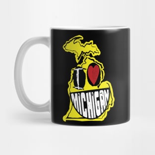 I Love Michigan Smiling Happy Face Mug